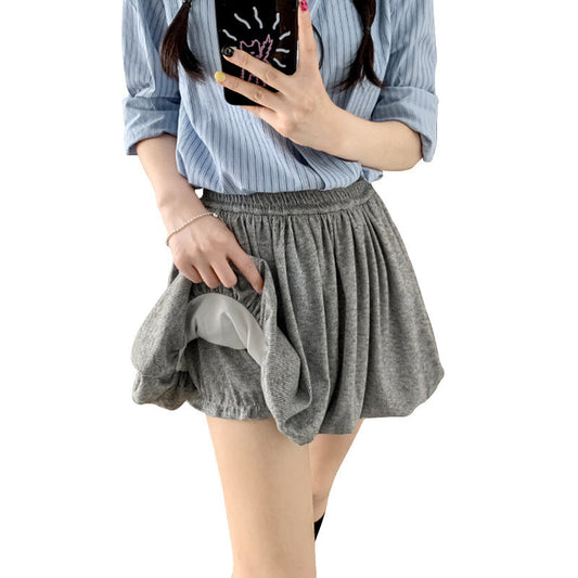 Women's High Waist Ruffle Bubble Skirt | Textured Crimp Gathered Slimming Mini/Midi LONDYN UPBRINGING