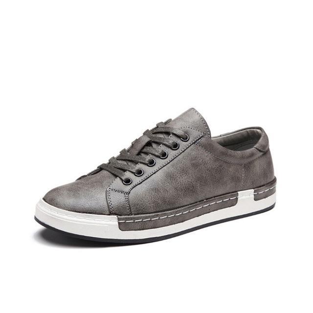 Men’s Brown Leather Casual Sneakers – Stylish Low-Top Lace-Up Shoes for Everyday Comfort & Durability LONDYN UPBRINGING