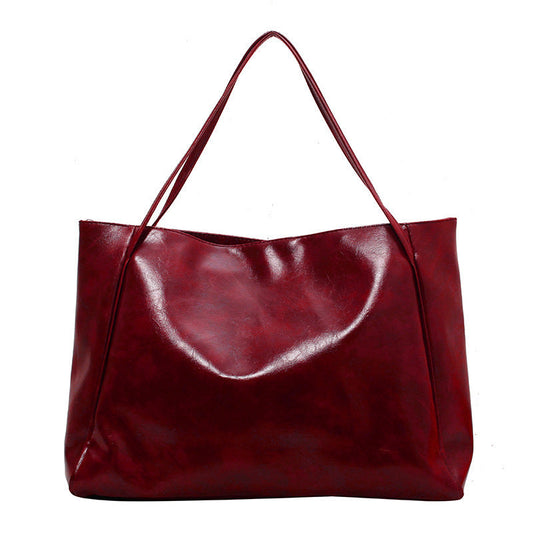 Vintage-Style Leather Tote Bag | Women's Large Capacity Casual Shoulder Bag LONDYN UPBRINGING