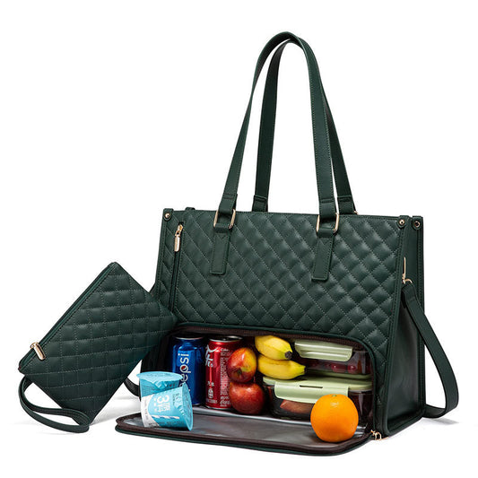 Women’s Insulated Lunch Bag – Leak-Proof Large Purse & Convenient Commuter Tote with Diagonal Strap and Computer Storage LONDYN UPBRINGING