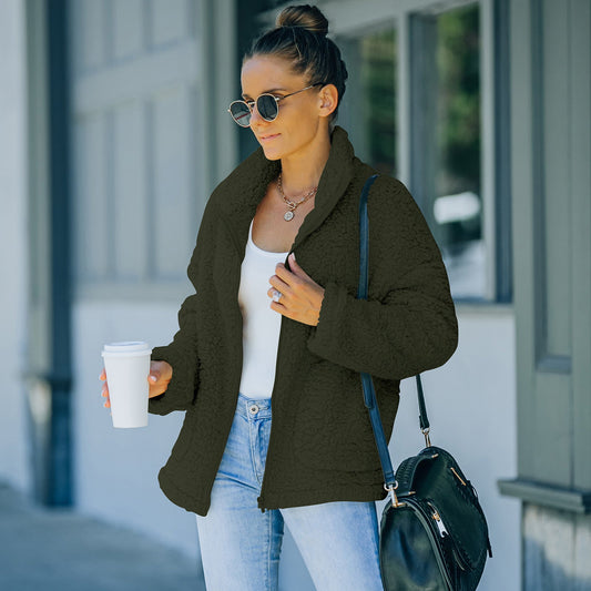 Women's Sherpa Fleece Lined Jacket – Fashionable & Warm Plush Winter Coat LONDYN UPBRINGING
