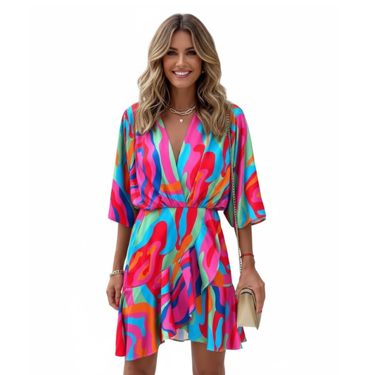 Vivid Motion High-Low Dress | Women’s Asymmetrical Flowing Midi Dress LONDYN UPBRINGING