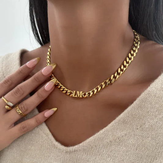 Personalized Name Necklace | Custom Cuban Chain Letter Necklace LONDYN UPBRINGING