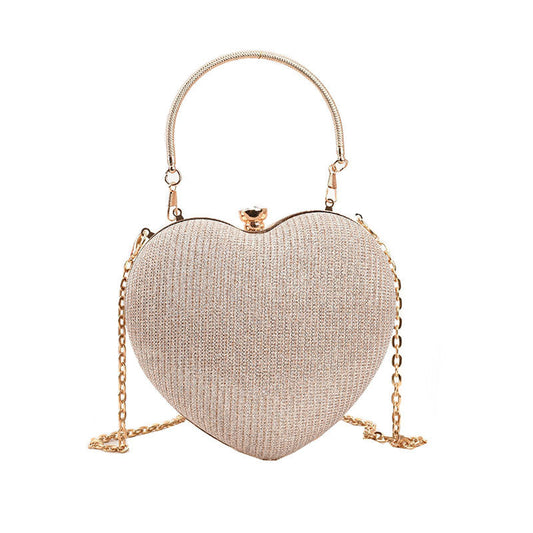 New Fashion Chain Crossbody Bag – Cute Peach Heart Handheld Purse for Women LONDYN UPBRINGING