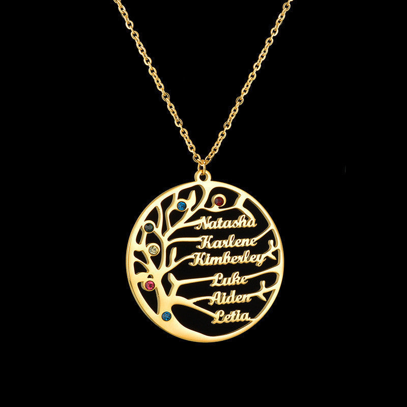 Personalized Golden Tree of Life Name Necklace | Custom Stainless Steel Family Gift LONDYN UPBRINGING