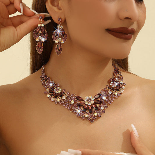 Luxury Statement Crystal Necklace & Earrings Set | High Profile Bridal/Formal Suite LONDYN UPBRINGING