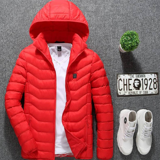 Men’s USB Heated Jacket – Electric Cotton Thermal Coat with Heating Vest for Winter Warmth & Outdoor Comfort LONDYN UPBRINGING