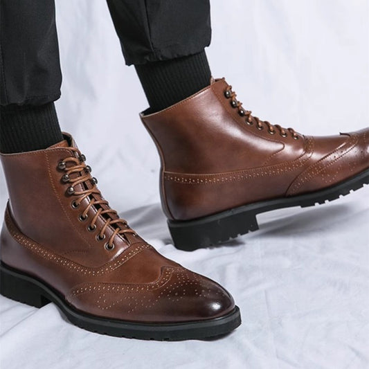 Men’s Fashion Thick-Sole Mid-Top Work Shoes – Durable Casual & Office Footwear LONDYN UPBRINGING