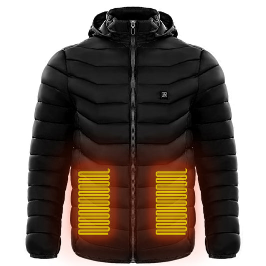 Men's Electric Heated Puffer Coat | 9-Zone | Insulated, Hooded Windbreaker LONDYN UPBRINGING
