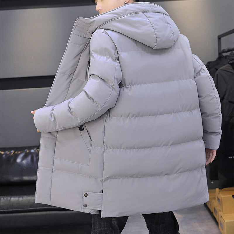 Men’s Long Hooded Winter Jacket – Warm Windproof Coat for Outdoor Fashion & Cold Weather Wear LONDYN UPBRINGING