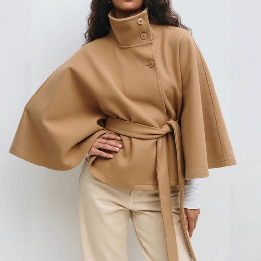 High-Neck Elegant Batwing Winter Coat LONDYN UPBRINGING