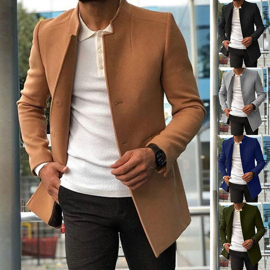 Men’s Slim Fit Business Coat – Fashion Single-Breasted Solid Color Jacket for Fall & Winter Wear LONDYN UPBRINGING