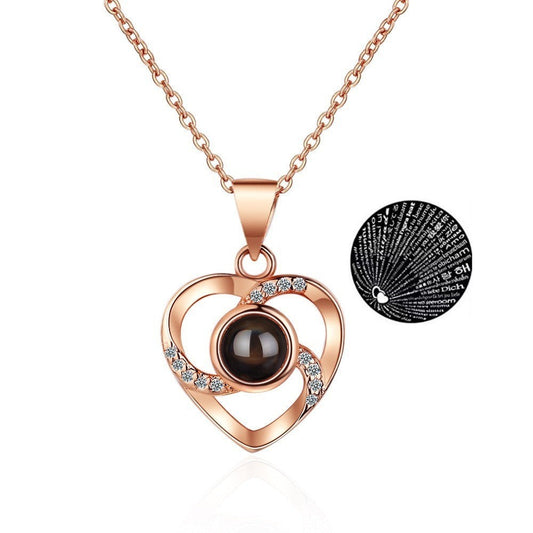 100 Languages "I Love You" Projection Necklace | Romantic Hidden Message Pendant Gift LONDYN UPBRINGING
