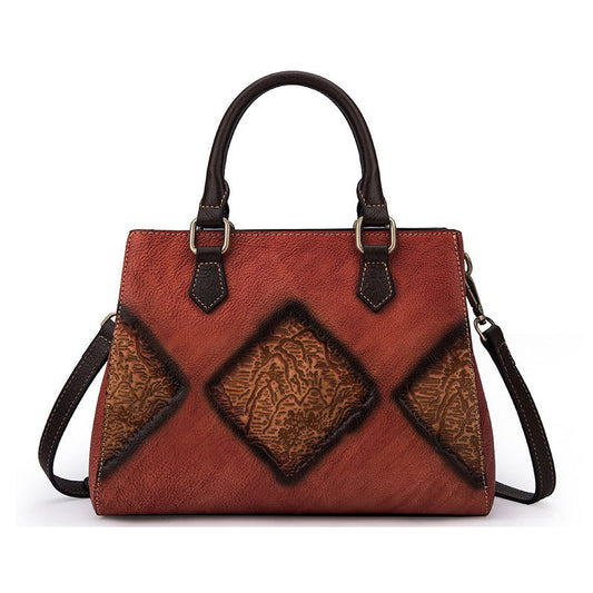 Top-Layer Cowhide Retro Handbag for Women – European & American Fashion Casual Shoulder Bag LONDYN UPBRINGING
