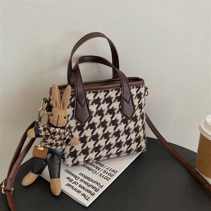 Fashion Houndstooth Shoulder Bag for Women – Stylish Checkerboard Handbag & All-Match Tote Messenger Bag LONDYN UPBRINGING
