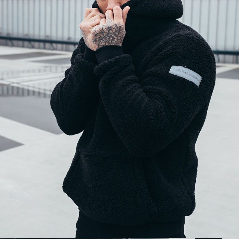 Men’s Plush Hoodie Sweatshirt – Soft Long-Sleeve Pullover with Big Pocket for Cozy Casual Style LONDYN UPBRINGING