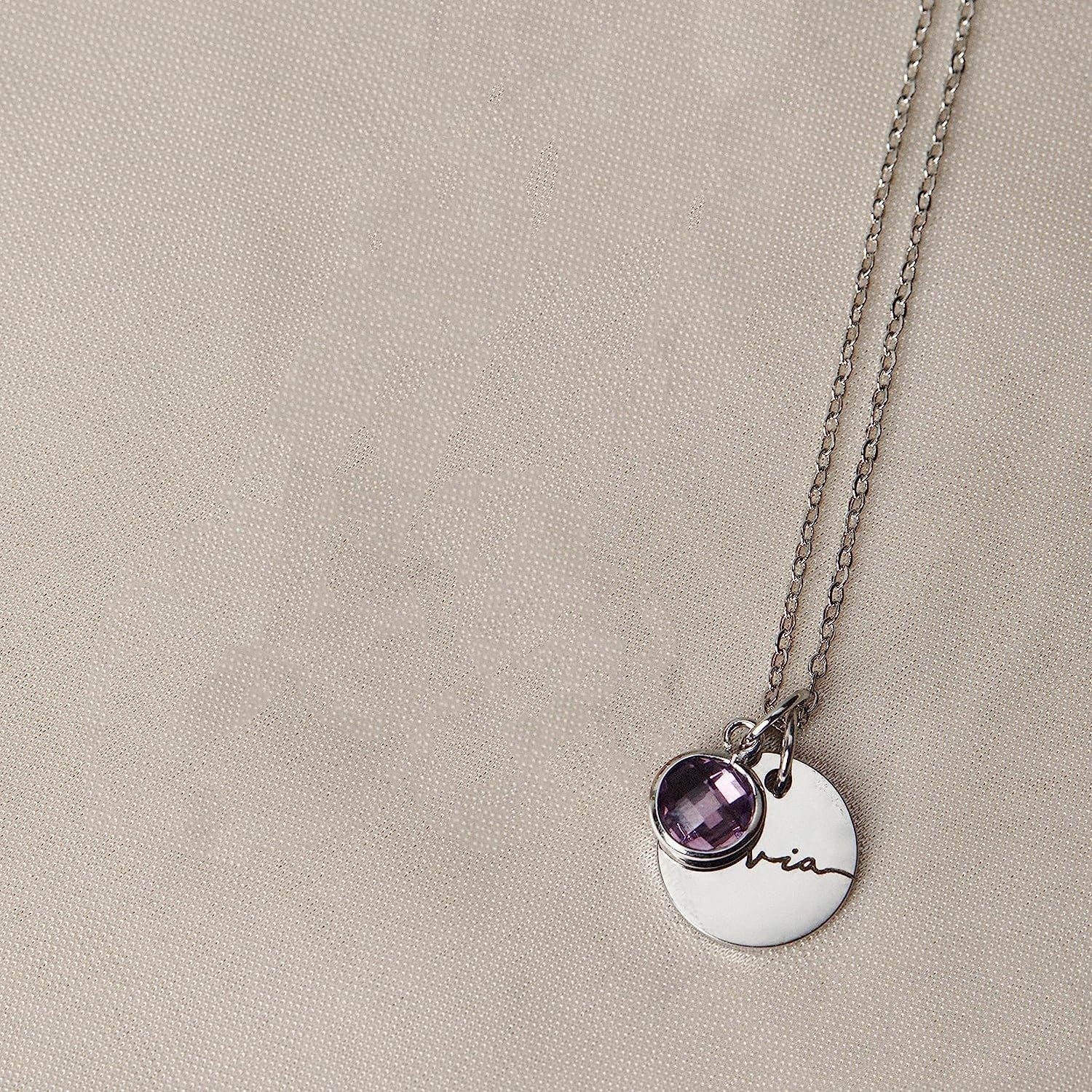Personalized Birthstone Name Necklace | Custom Engraved Stackable Jewelry Gift LONDYN UPBRINGING