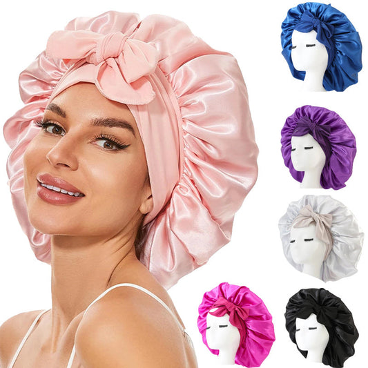 Adjustable Satin Silk Bonnet for Sleeping | Non-Slip Hair Tie Band Night Cap for Curly Hair LONDYN UPBRINGING