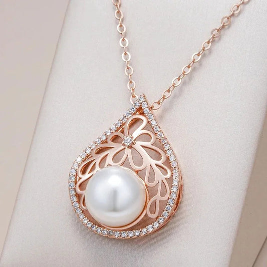 Retro Hollow Pearl Pendant Necklace for Women | Vintage Style Statement Jewelry LONDYN UPBRINGING