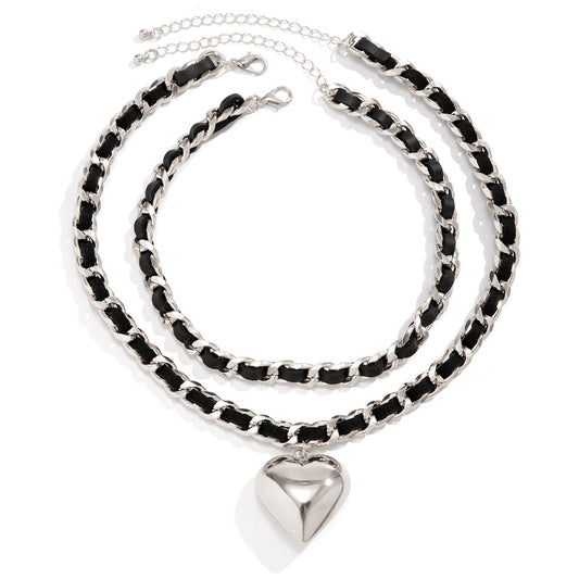Big Love Double-layer Chains Design Necklace Women Street Punk Style Necklace Fashion Jewelry LONDYN UPBRINGING